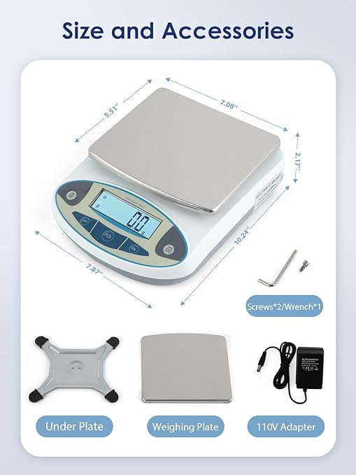 CGOLDENWALL Lab Scale 1000gX0.01 Gram High Precision Laboratory Balance Electronic Scientific Weighing Scale with Calibration Weight