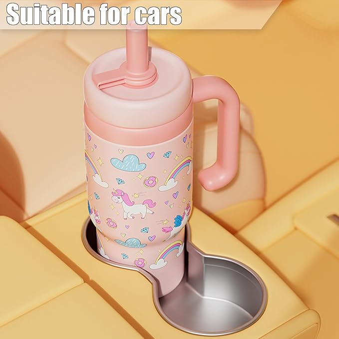 VICSPORT Drinking Cup with Whale Squirt, Stainless Steel Whale Fountain Tumbler, Whales Spray Straw Sippy Cups Water Bottle with Two Lids 24oz for Kids & Adults