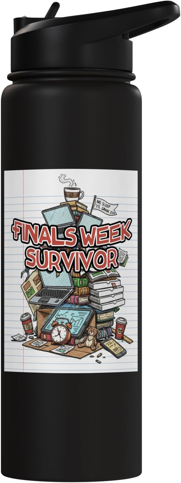 Cafeteria Critic - Student Lunch School Humor Food Chaos Stainless Steel Insulated Water Bottle