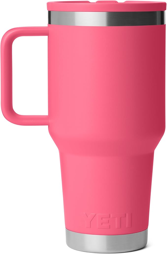 YETI Rambler 30 oz Travel Mug with Flip Straw Lid – Stainless Steel, Vacuum Insulated, Leakproof, Cup Holder Friendly