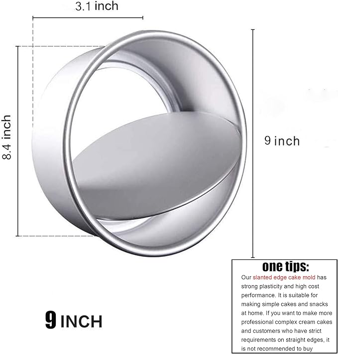 EXGOX 2 Pack 9-Inch Non-Stick Deep Aluminum Round Cake Pan With Removable Bottom For Wedding/Birthday/Christmas Cake Baking Round Cake Tin Set With Loose Base