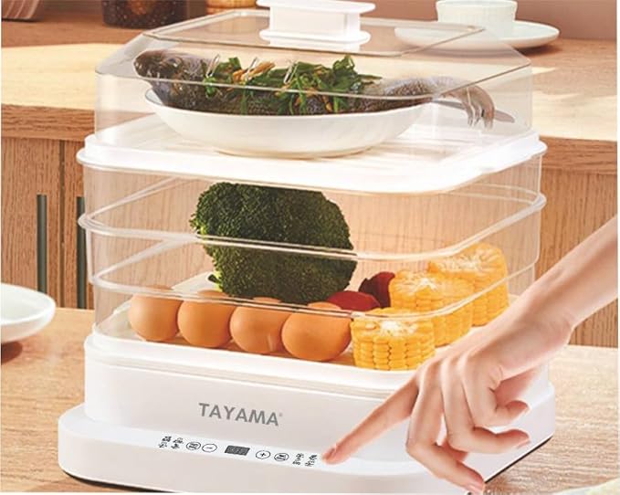 Tayama 3-Tier Electric Food Steamer 24-Liters/Qts.