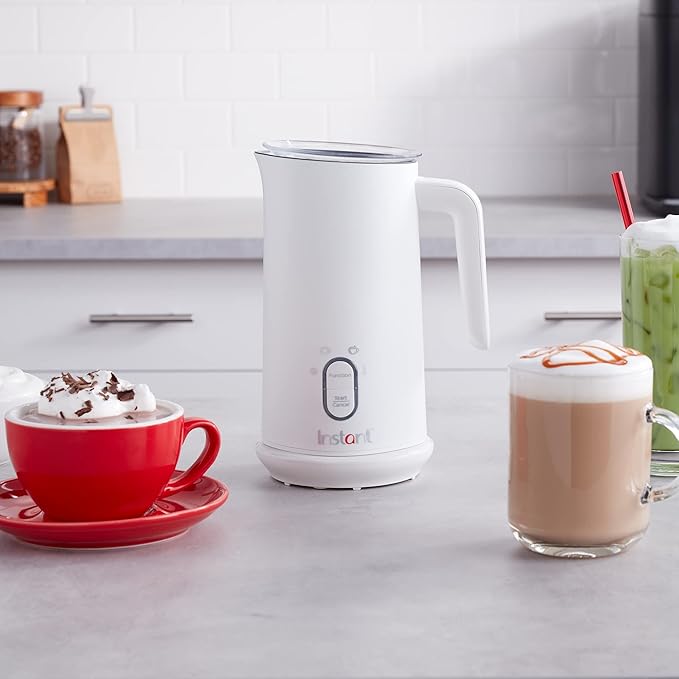 Instant Pot Instant Milk Frother, 4-in-1 Electric Milk Steamer, 10oz/295ml Automatic Hot and Cold Foam Maker and Milk Warmer for Latte, Cappuccinos, Macchiato, From the Makers of Instant 500W, White