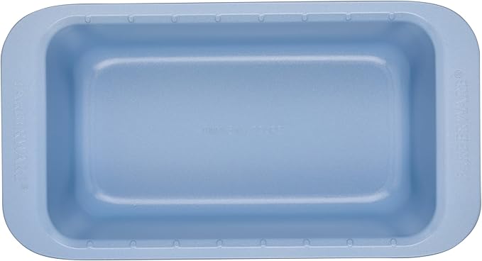 Farberware Easy Solutions Nonstick Bakeware Meatloaf/Loaf Baking Pan, 9 Inch x 5 Inch with Portion Marks - Blue