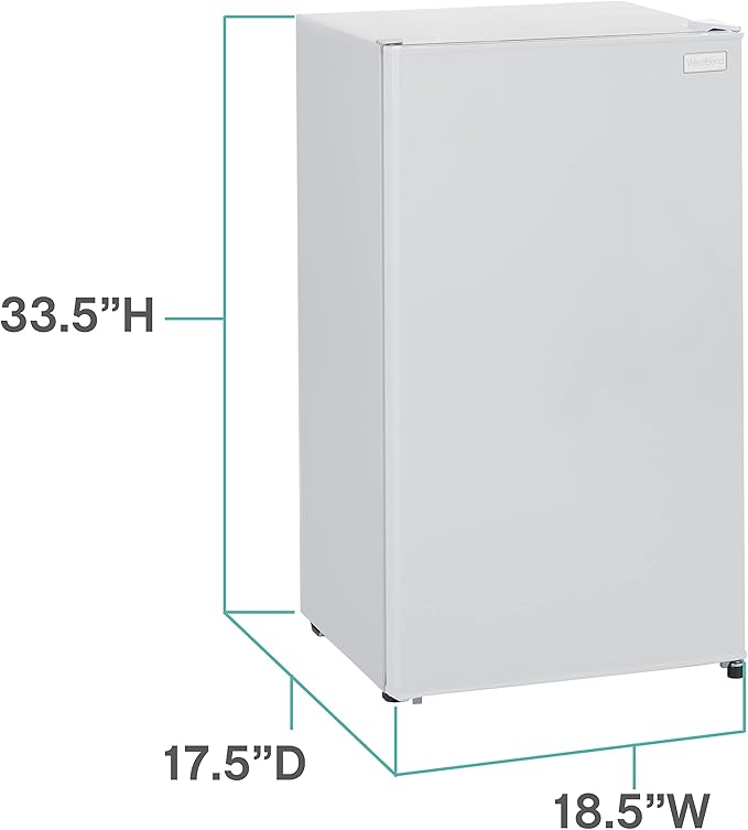 West Bend Mini Fridge Compact Refrigerator for Home Office or Dorm, with Reversible Door, Energy Star Rated, 3.3-Cu.Ft., White