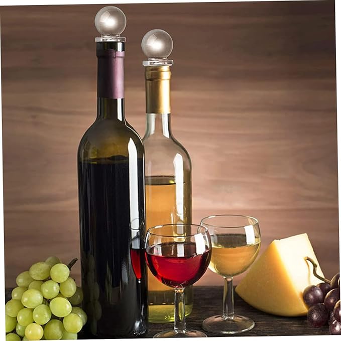 Ipetboom 24pcs Glass Ball Wine Bottle Stoppers with Silicone Seal Decorative Wine Saver Caps for Aromatherapy Perfume Cosmetic Bottles Portable Airtight Seal to Keep Beverages Fresh and