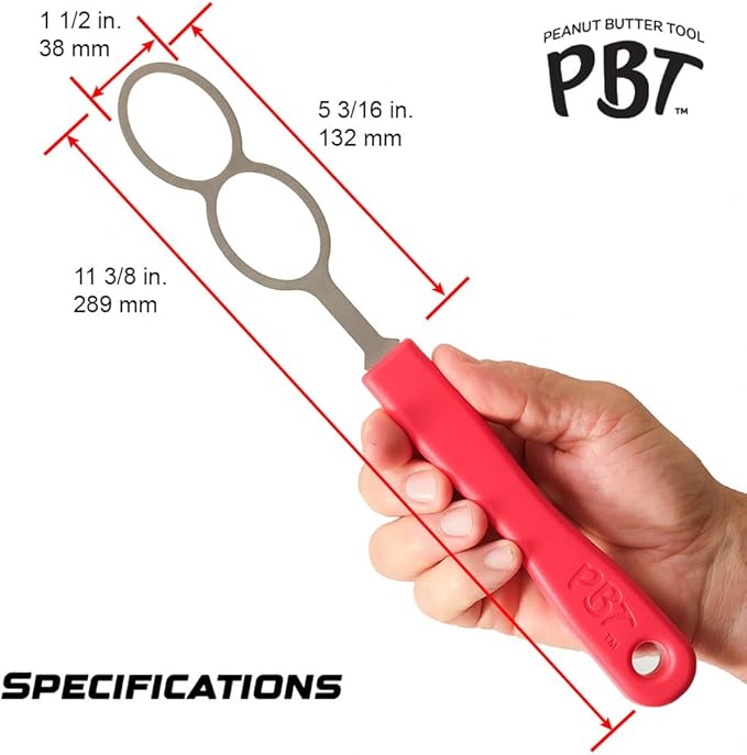 PBT - Peanut Butter Mixer, Stainless Steel Stirring Tool for Natural Peanut Butter, Dough, Yogurt, Sauces, and More - Fits Any Container Size, Less Mess, Dishwasher Safe (WHITE)