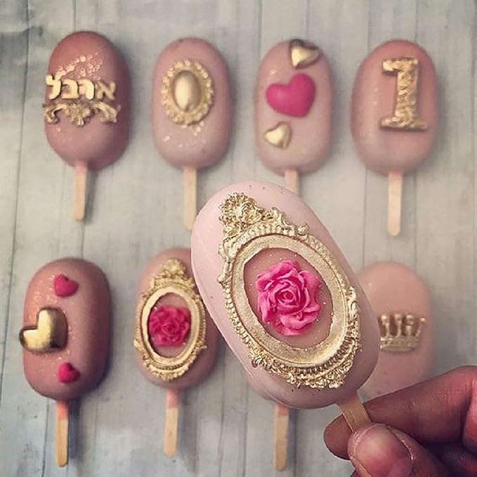 JeVenis Rose Flower Cake Frame Mold Cake Cupcake Decoration for Wedding Baby Bridal Shower