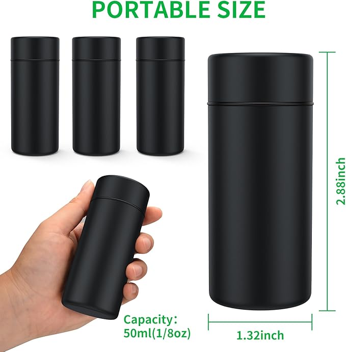 TecQach Portable Metal Aluminum Food Storage Jar 3-Pack,Airtight,Smell,Proof,Container, Metal Waterproof Small Bottle Multipurpose Container Spices Container