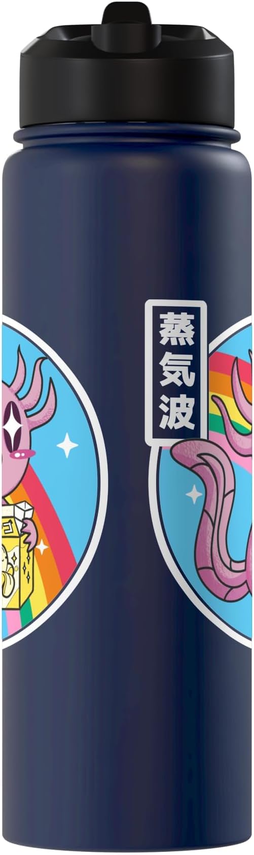 Axolotl Banana Milk Carton Kawaii Retro Rainbow Anime Stainless Steel Insulated Water Bottle