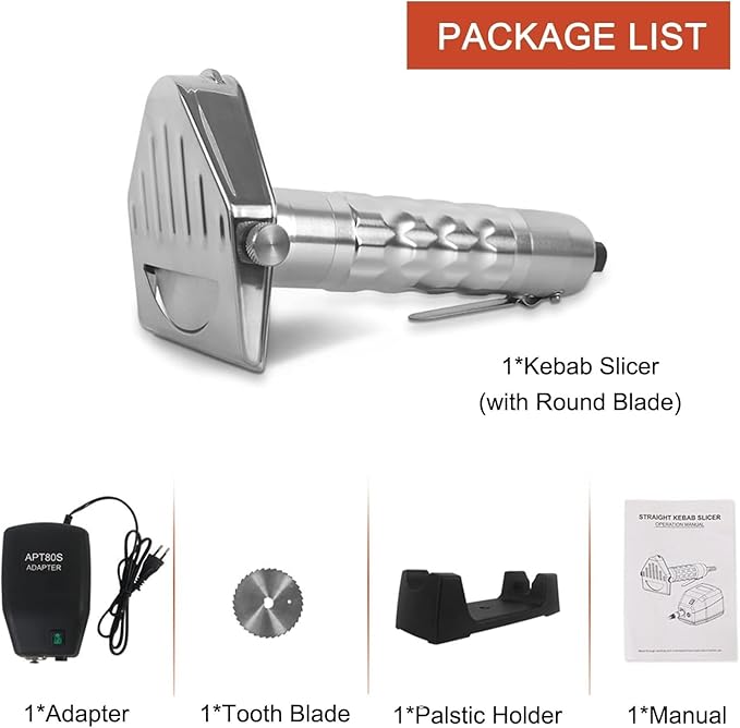 Commercial Electric Gyro Cutter, Stainless Steel Shawarma Cutter Electric Gyro Slicer Doner Kebab Knife Meat Cutter Machine with Holder for Shawarma - 0~6mm Thickness.