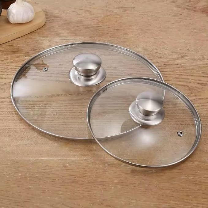 Glass Lid for Frying Pan 10 inch, Wok Skillets with Stainless Steel Rim (10 inch)