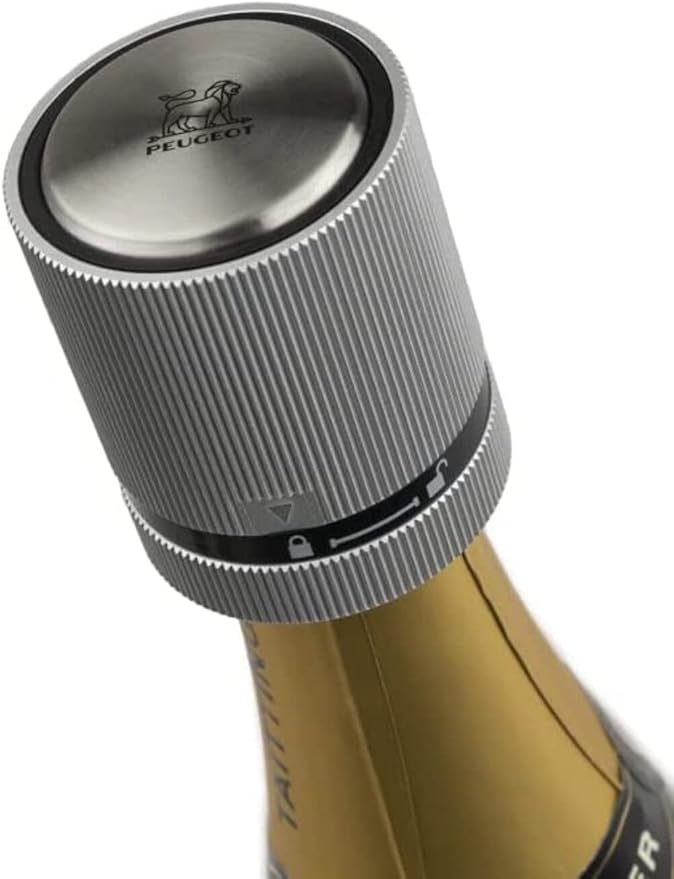 Peugeot Line Bottle Stopper For Sparking Wine/Champagne, Light Grey