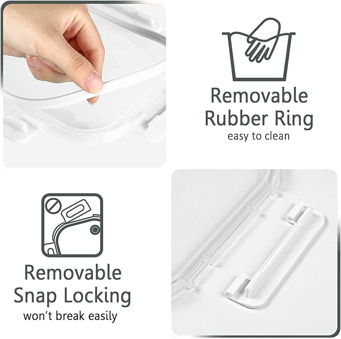 30 Pieces Glass Food Storage Containers with Upgraded Snap Locking Lids,Glass Meal Prep Containers Set - Airtight Lunch Containers, Microwave, Oven, Freezer and Dishwasher Friendly (White)