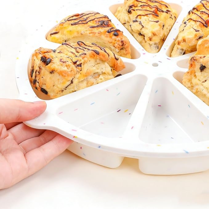 SHEbaking Silicone Scone Pans for Baking Wedge Pan 8-Cavity Silicone Slice Cake Mold Pie Pans for Quiche,Pizza,Brownies BPA free