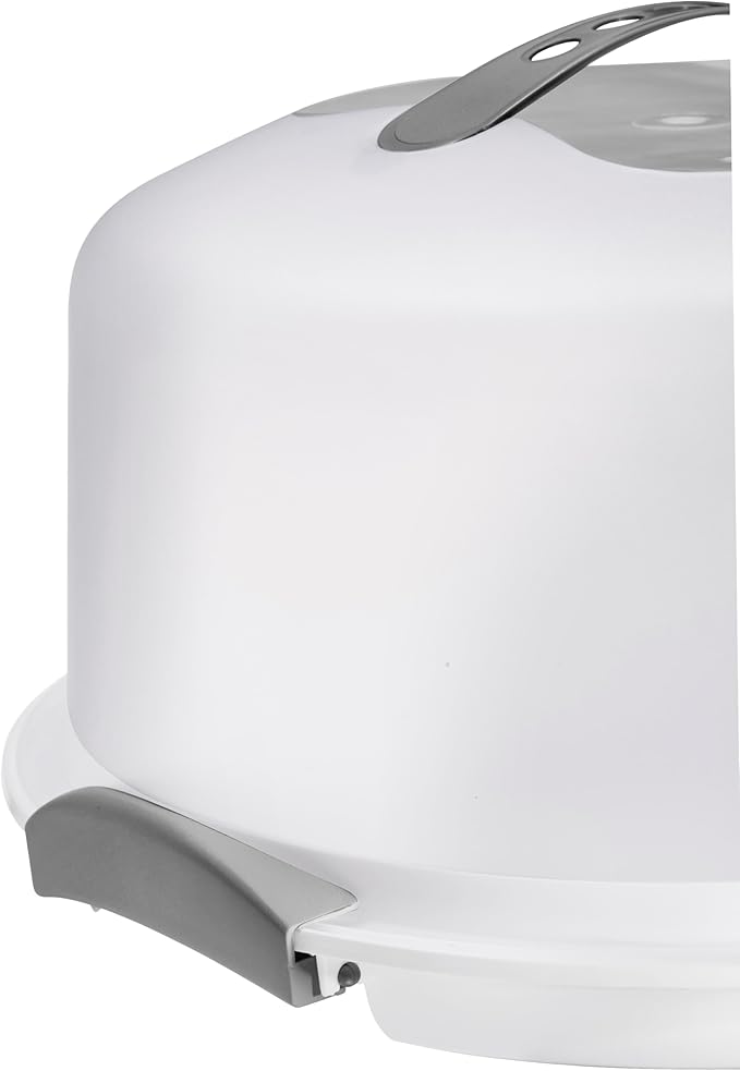 Extra Large Cake Carrier with Lid and Handle, Plastic Cake Container, Cake Holder with Lid for Cake Carrier and Transport - Fits Cake size 11.5 x 11.5 x 5.5