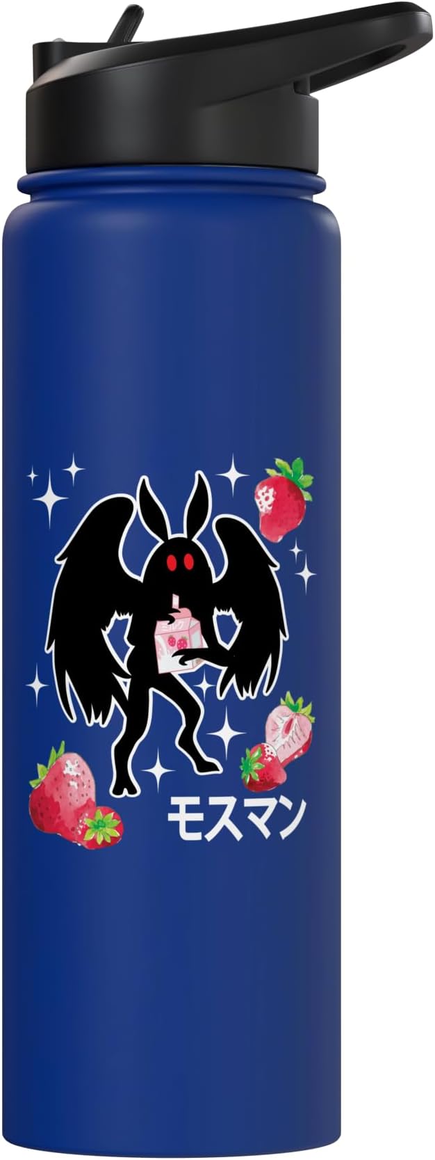 Mothman Kawaii Strawberry Milk Shake Carton Stainless Steel Insulated Water Bottle