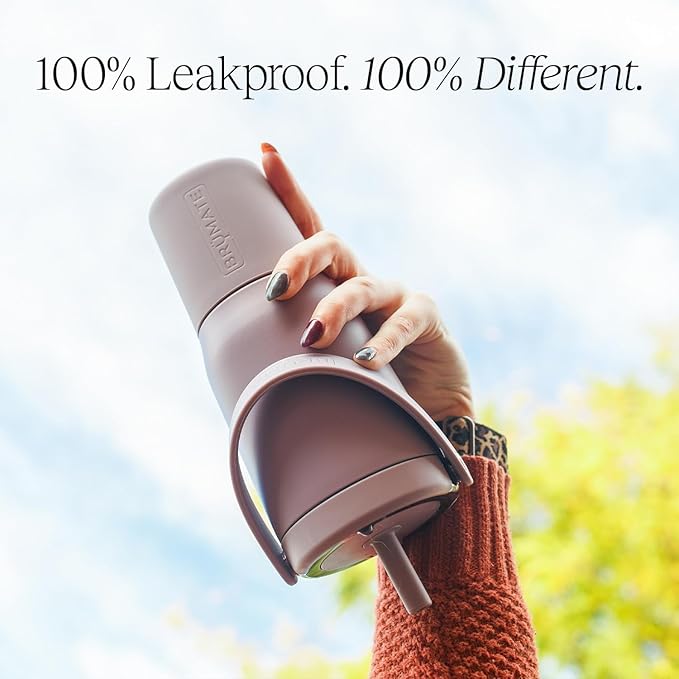 BrüMate Resa 25oz 100% Leakproof Travel Tumbler w/Handle & Straw | Flexible SoftSip Straw | Silicone Sleeve for Durability | Stainless Steel | Cup Holder & Travel Friendly Water Bottle (Primrose)