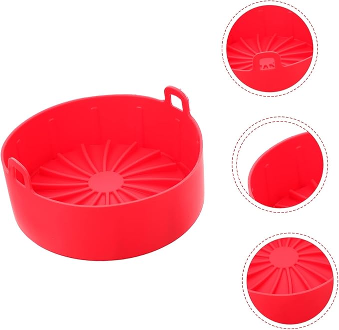 Air Fryer Silicone Liners Pan Liner Air Fryer Accessory Easy to Remove Non-stick Red