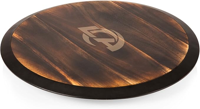 PICNIC TIME NFL Unisex NFL Lazy Susan Serving Tray, Wooden Turntable Round Charcuterie Board, Cheese Serving Platter