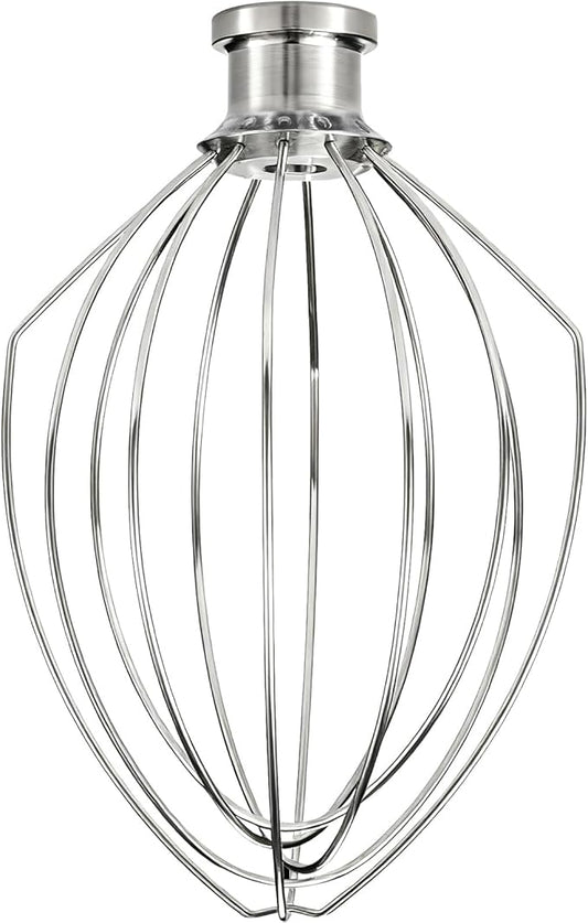 K5A 6 Wire Whip Attachment for KitchenAid 5 6 Quart Bowl Lift Stand Mixer, Dishwasher Safe, 18/8 Stainless Steel, 6 Wire Whip for K4, K5, K5SS, KSM5, KG25, KF26, KP50, KSM6573, Professional 6000