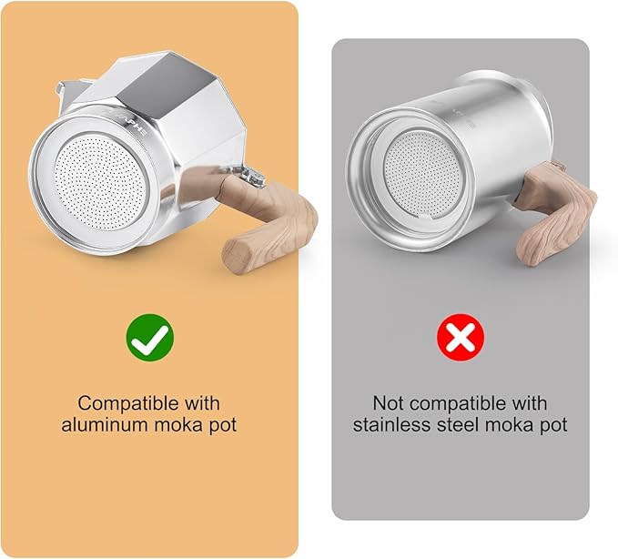 Sivaphe 9 Cup Stovetop Espresso Coffee Maker Replacement Infuser Parts Only for 450ml Aluminum Italian Moka Pot, 1 Filter and 3 Silicone Gasket Seals