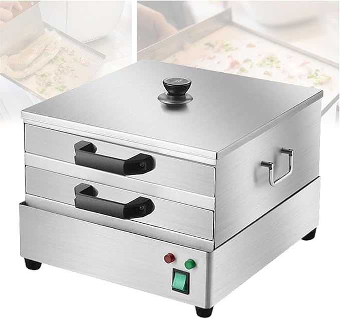 Rice Noodle Roll Steamer Rice Noodle Rolls Machine for Cooking Food Is Heated Evenly 2 Layer Rice Noodle Roll Steamer Machine for Cooking Dim Sum Buns Dumplings