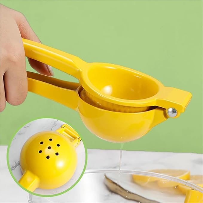 Home Manual Lemon Squeezer Aluminum Alloy Hand Pressed Citrus Orange Juicer Portable Kitchen Tool for Lime Lemon Home Use Yellow 1-5PCS(5pcs)