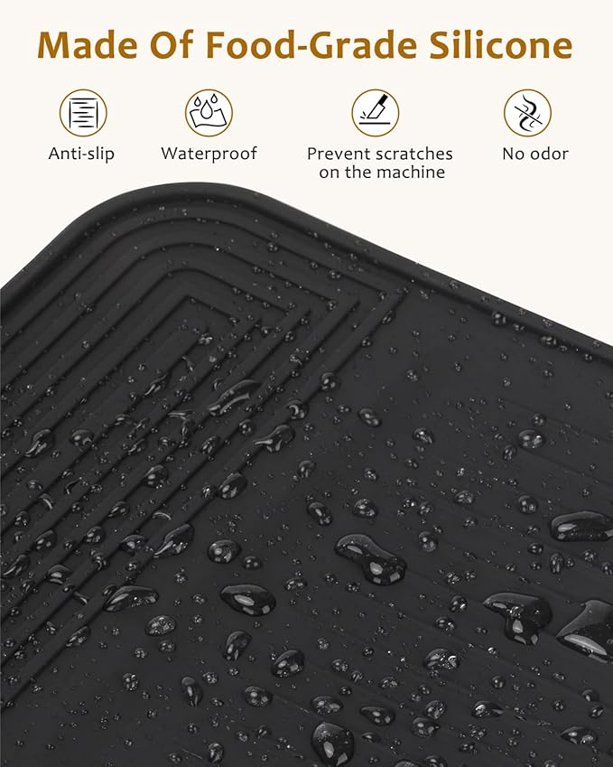 Top Mat for Ninja Luxe Espresso Coffee Machine ES601 & ES701 – Protects Top Surface – Food-Grade Silicone - Grinder Access Unblocked - Waterproof, Heat-Resistant - Accessories for Ninja Luxe Cafe