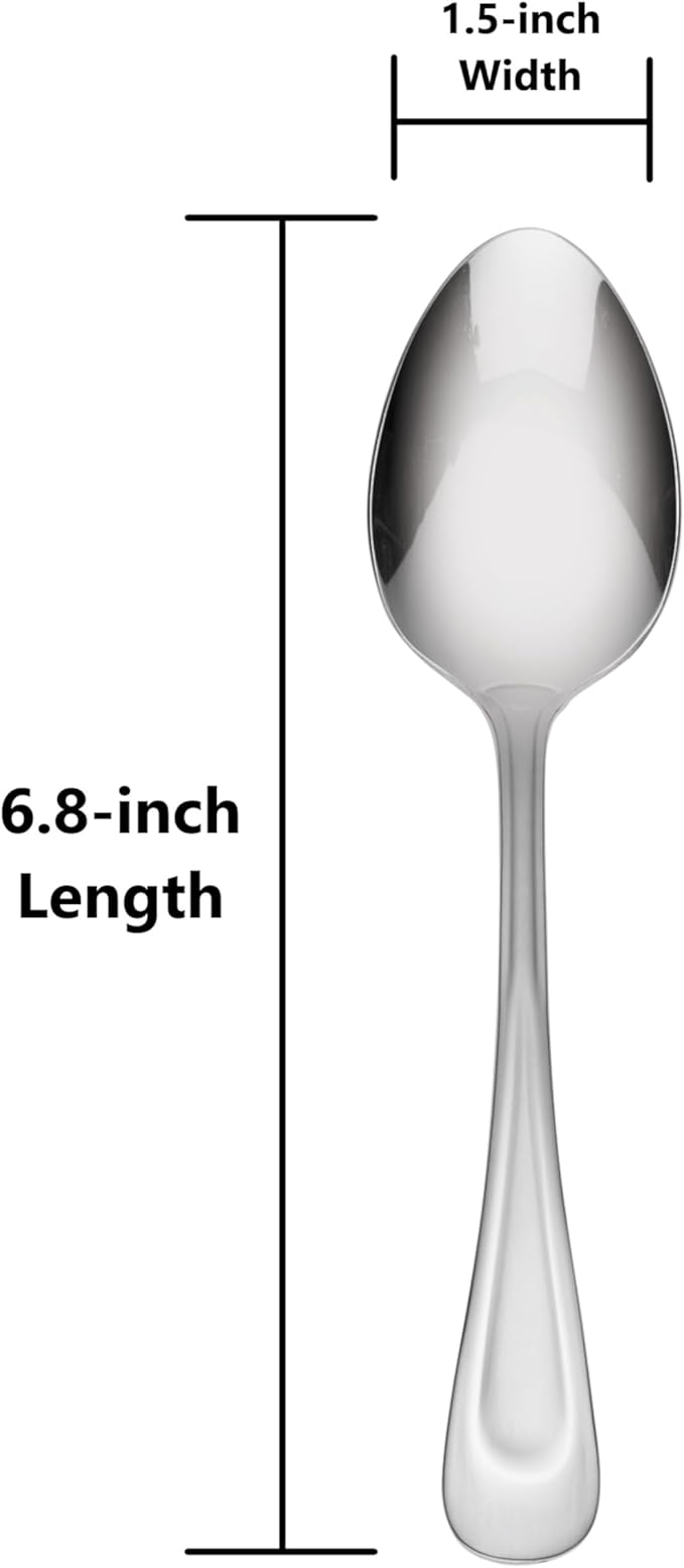 Oneida Satin Sand Dune Everyday Flatware Dinner Spoons, Set of 4, 18/0 Stainless Steel, Silverware Set, Dishwasher Safe