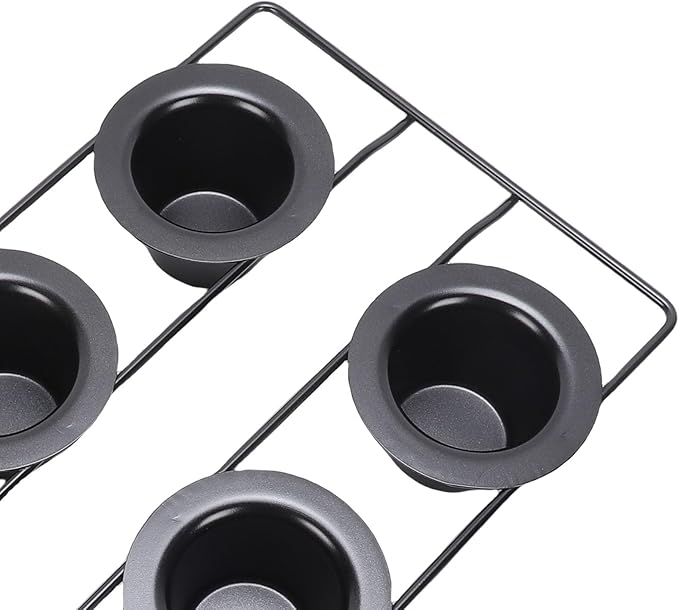 GOWENIC 6-Cup Popover Pan, Carbon Steel Deep Non Stick Bakeware Popover Pan for Baking Pudding Muffins Popovers, Easy to