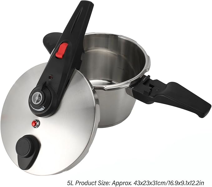 GLOGLOW Electric Pressure Cooker 304 Stainless Steel Multi Cooker, Quick Cooking for Home Kitchen with Pressure Control and Versatile Functions Kitchen Appliances (5L)