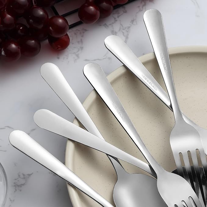 Unokit 36-Piece Spoons and Forks Set Silverware Set - Forks and Spoons Food Grade Stainless Steel Silverware for Home, Kitchen and Restaurant, 18-Fork and 18-Spoon, Mirror Polished & Dishwasher Safe