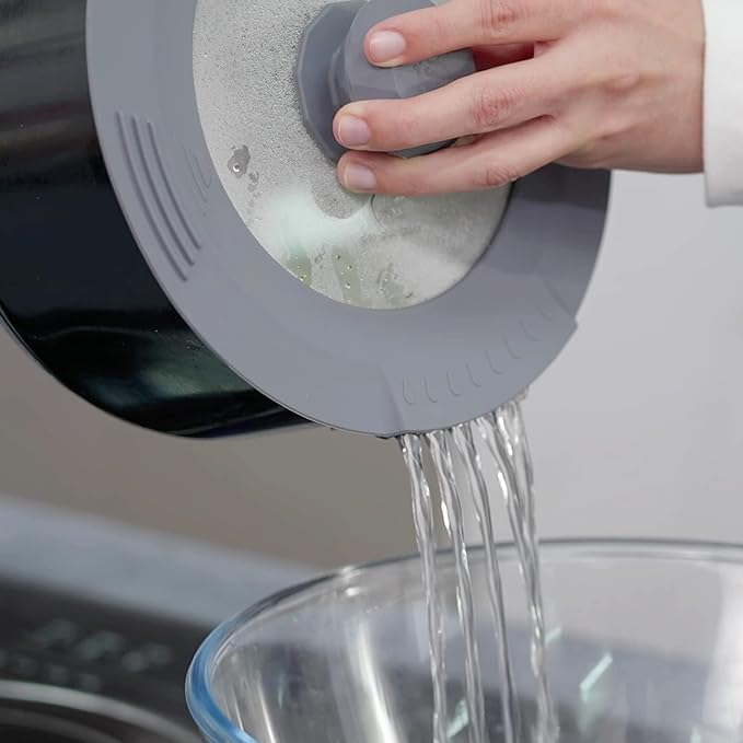 Tempered Strainer Lid for Stockpot Pot Pasta Soup Pot with Heat Resistant Silicone Rim Glass Universal Pan Lids Pour Spout Water Oil Microwave Safe Fit 6.5-7-7.5-8 inch and 10-10.5-11-11.5-12 inch