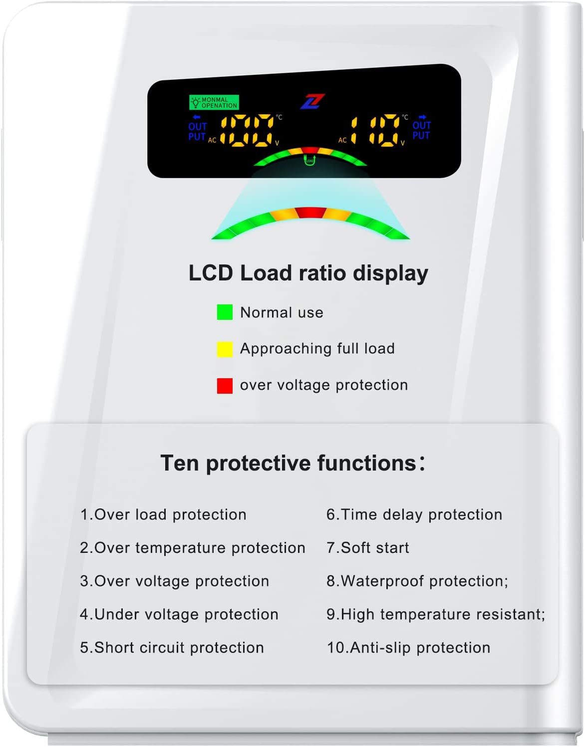 Step Down Transformer 220v to 110v Voltage Converter 2000w, No Noise, Ten Protection Functions, Suit for Juicer, Toaster, Chocolate Machine and Other US Appliances Used in Europe
