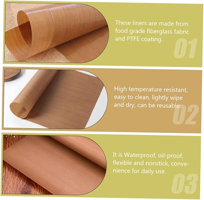 4sheets Non-stick Baking Tarp of Oven Liners Heat Resistant Mat Reusable Baking Pad for Cookies Pastries Macarons