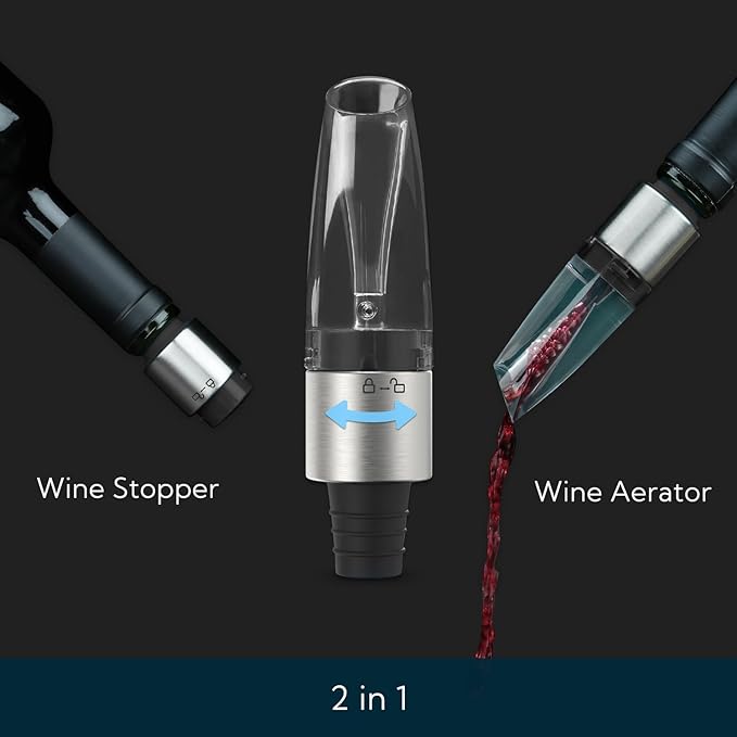 KITCHENDAO Detachable Wine Aerator and 2-in-1 Wine Aerator Pourer & Stopper