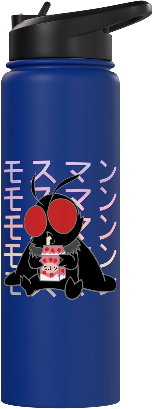 Mothman Kawaii Strawberry Milk Shake Carton Stainless Steel Insulated Water Bottle