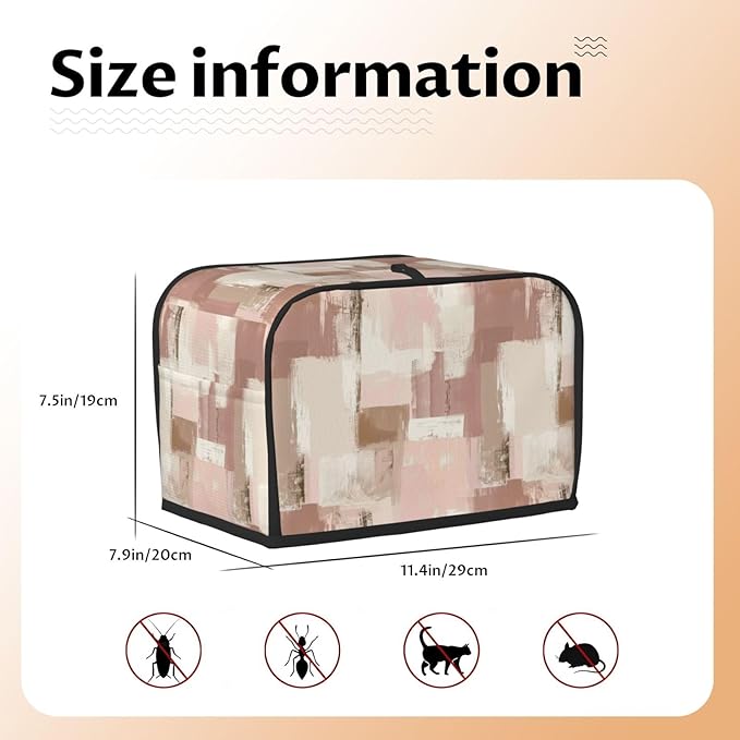 Toaster Cover 2 Slice Modern Art Dusty Pink Abstract Kitchen Small Appliance Covers with Pockets Dust and Fingerprint Protection