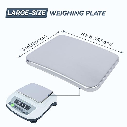 U.S. Solid Analytical Balance, 3000g/6.6lb x 0.01g Digital Precision Scale, Piece Counting, g/ct/oz/lb, 6.2" x 5" Rectangular Pan, 100-240V AC & 4xDC 1.5V Battery, Kitchen, Jewelry, Scientific Use