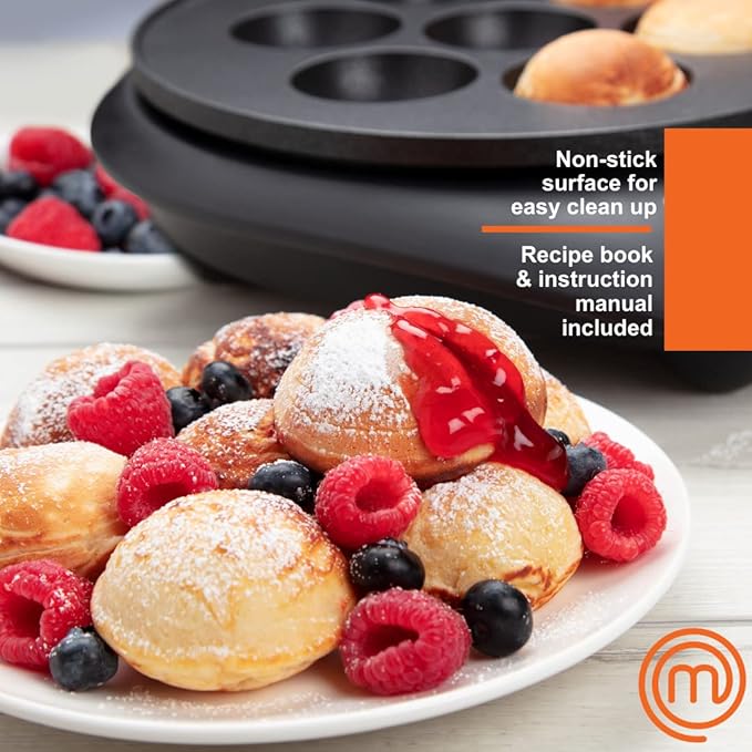MasterChef Electric Ebelskiver Maker Delicious Homemade Japanese Takoyaki, Donut Holes, Cake Pops, Octopus Balls, Aebleskivers, Danish- Nonstick Easy Clean Appliance, Fun Gift