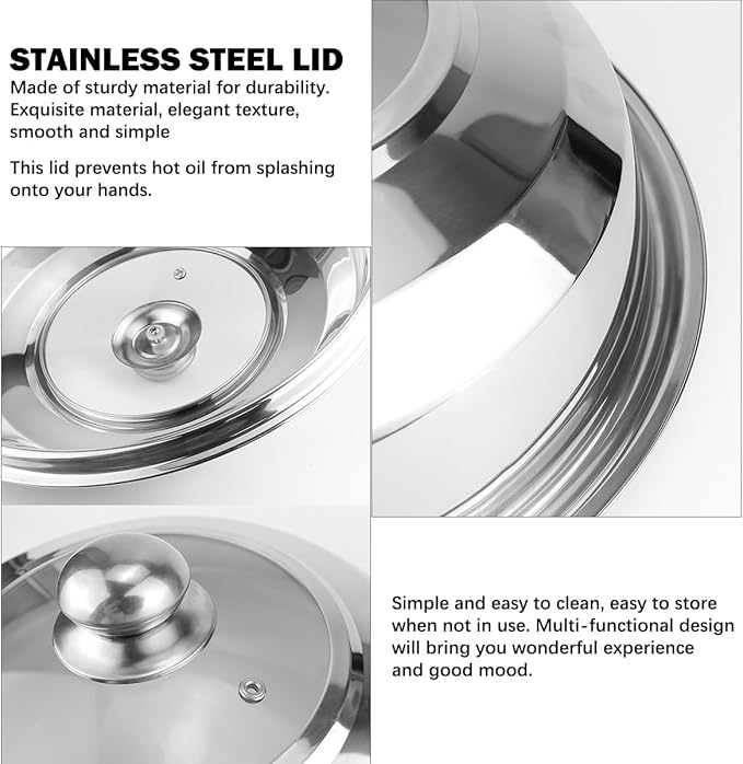 14 Inch Tempered Glass Frying Pan Lids with Handle Cooking Replacement Cover Fry Pan Lid Skillet Lid for Skillets, Round Cast Iron, Cast Aluminium, Stainless Steel Pans（36cm）