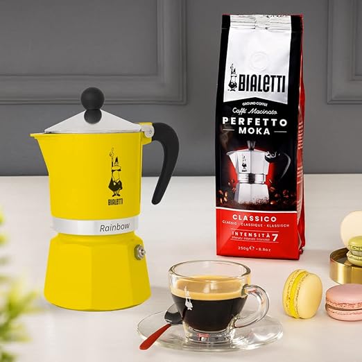 Bialetti 4983 Rainbow Espresso Maker, Yellow