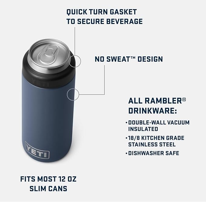 YETI Rambler 12 oz. Colster Slim Can Insulator for the Slim Hard Seltzer Cans, Royal Blue