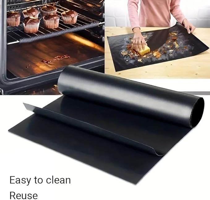 Teflon Mats Large Reusable Non Stick for Toaster Ovens, Dishwasher Safe, Oven Mat for Bottom of Oven (16" x 24", 6 Pack)