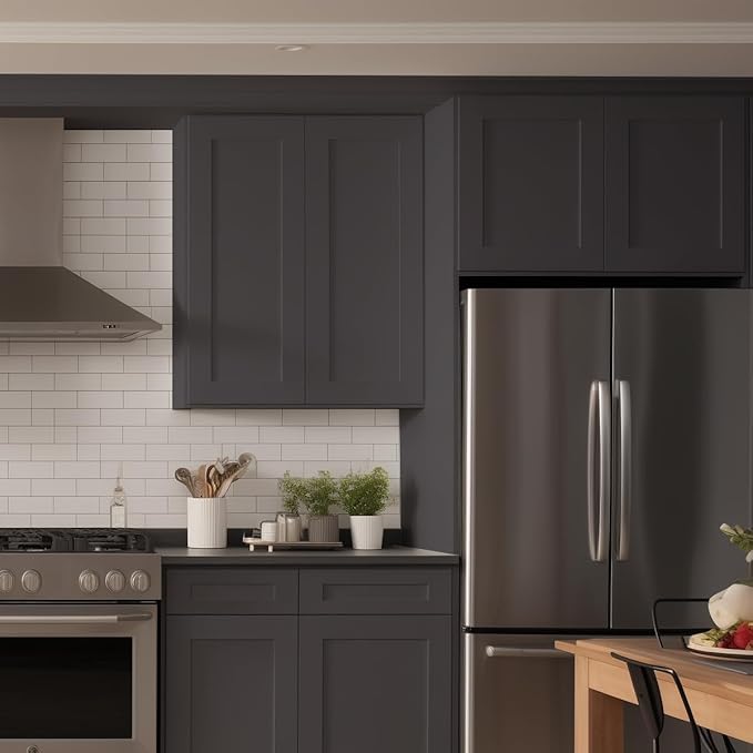 Wall-Mounted Cabinet – Solid Wood Shaker Style Medicine Cabinet with Adjustable Shelves & Soft-Close Doors for Bathroom, Kitchen, and Office Storage (Pebble Gray, 27" W x 12" D x 30" H)