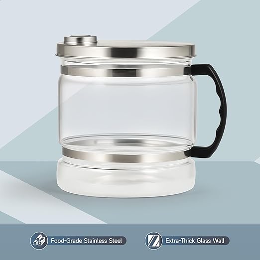 CO-Z 1.6 gal Water Container for Distiller, 6L Distilled Glass Carafe with Nonskid Bottom, Countertop Replacement Distilled Water Pot, Water Glass Jar Water Distiller for Home