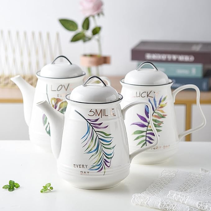 GRFIT Carafe Ceramic Cold Kettle with Handle Large Capacity Filter Teapot Teapot Home High Temperature Resistant Pitcher with Lid (170g) Water Pitcher (Color : D)