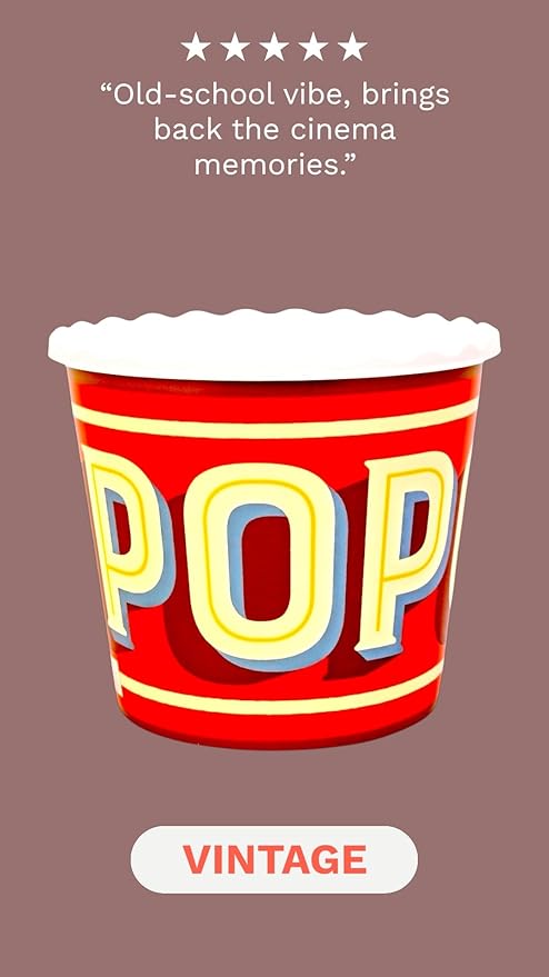 Modern Style Reusable Plastic Popcorn Box/Popcorn Containers/Popcorn Bowls Set for Movie Theater Night - (BPA Free - 4 Pack - 75 oz) (Popcorn Mix C)