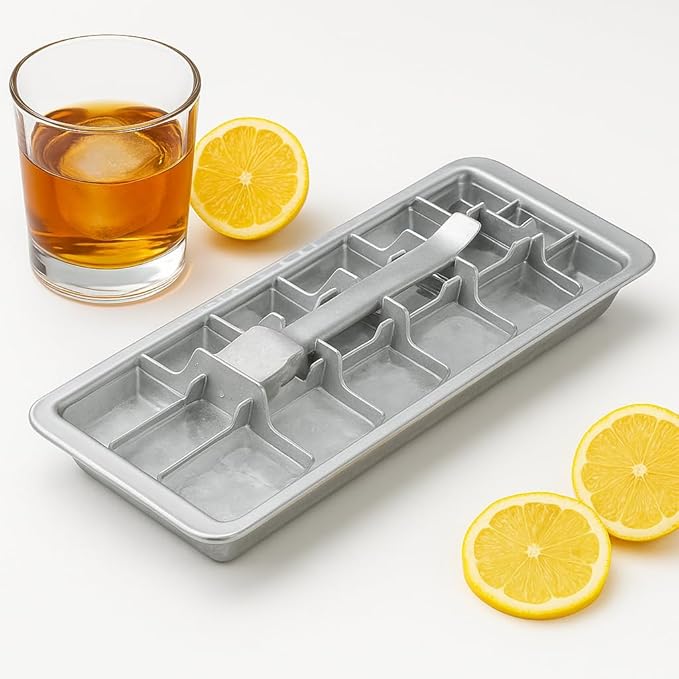 Stainless Steel Ice Cube Trays with Easy Release Handle – 18-Cube Metal Tray, Dishwasher Safe | HYICE®
